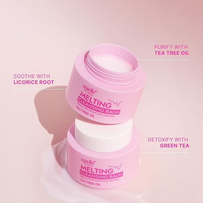 Epielle Melting Cleansing Balm (1.05oz) Gentle Makeup Remover & Deep Cleanser for All Skin Types, Hydrating Formula, Travel Friendly Size, Spa Gifts for Women