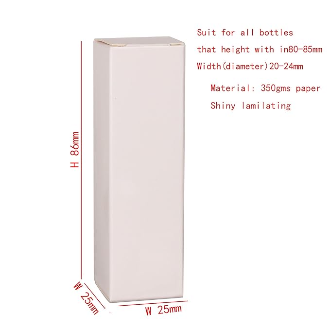 25pcs 25 * 25 * 86mm Craft paper box for lip gloss 350gms lipstick packing box for lipgloss tubes(pink paper box 25pcs) (White)