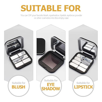2pcs Empty Magnetic Eyeshadow Palette, Small Makeup Palette Lipstick Compact Containers Cosmetic Sample Storage Cases Magnetic Pallete for Makeup