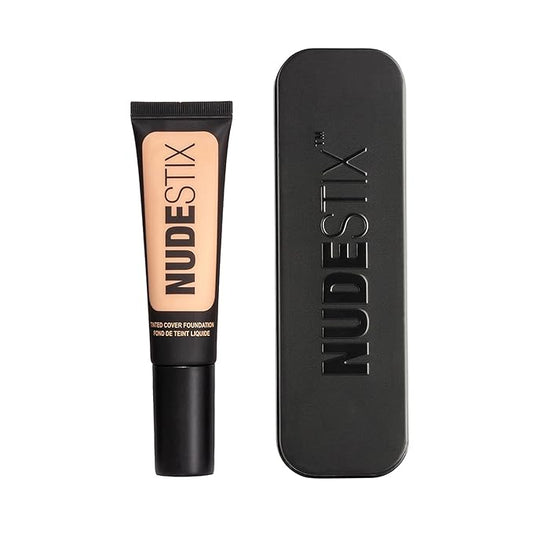 Nudestix Tinted Cover Liquid Foundation, Buildable Coverage for Even Skin Tone, Flawless Natural Lightweight Makeup Finish, 0.84 fl oz (25 ml) (Nude 2.5)