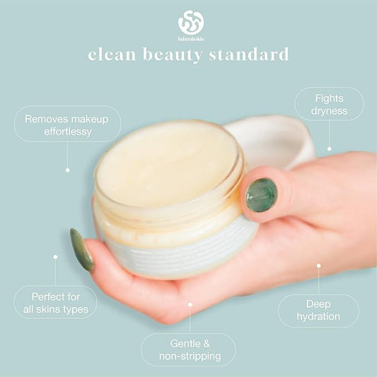 BOHO Skin Cleansing Balm - Hydrating & Moisturizing Facial Cleanser & Makeup Remover Balm for All Skin Types - Natural Deep Pore Cleanser with Vitamin E & Botanical Extracts (2oz)