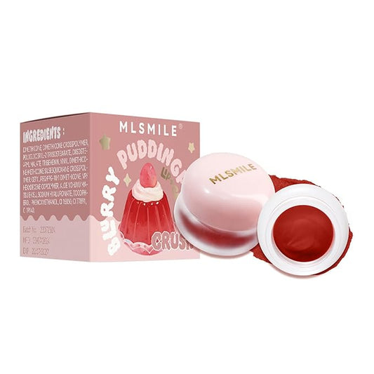 Lip and Cheek Blurring Pudding Pot, Blurry Pudding Pot, Buildable and Lightweight, Multi-Purpose Blurring and Mousselike Pudding Pots for Lips and Cheek(Crush)