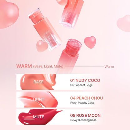 2aN Glaze Bouncing Tint – Lightweight, Moisturizing Lip Tint with High-Shine Finish, Smooth, Light Plumping, Comfortable Wear, Korean Makeup (Rose Moon, 0.16 oz)