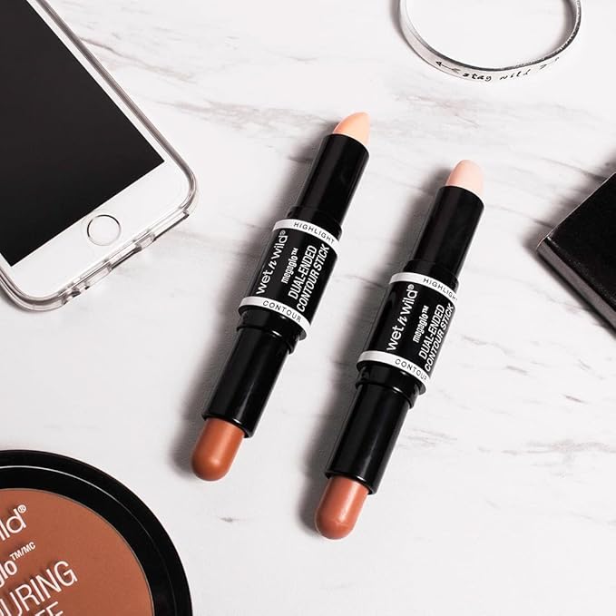 wet n wild MegaGlo Dual-Ended Contour Stick Medium/Tan, Cruelty-Free