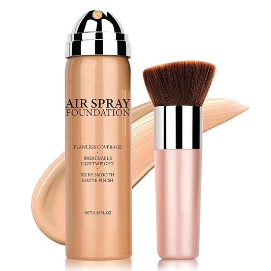Airbrush Foundation for Mature Skin - Magic Minerals Lightweight Air Makeup Setting Spray for Smooth Radiant Finish (03 Nude Color)