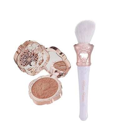 Flower Knows Little Angel Cream Blush 05 Fingertip Stellar+Butterfly Cloud Collar Angled Powder Brush Frosty Wisteria