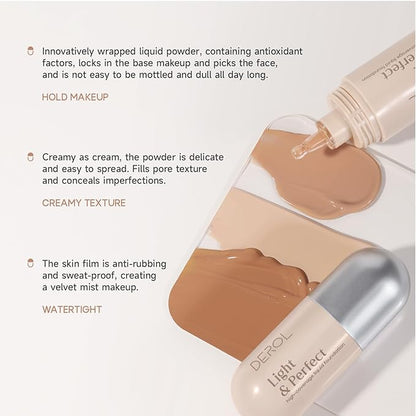 Liquid Foundation Makeup Medium Coverage, Lightweight Flawless Finish Foundation, Improves Uneven Skin Tone, Nude 1.26 Fl Oz,5#