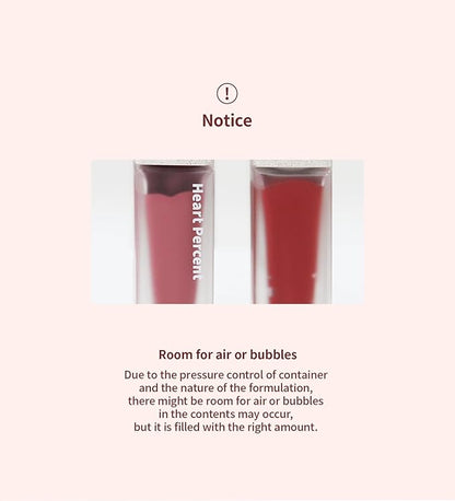 Heart Percent Dote On Mood Blurry Fog Tint, Velvety Matte Soft & Fuzzy Creamy Lightweight Vegan Lip Stains with Personal Color Analysis, #03. Peony Pink