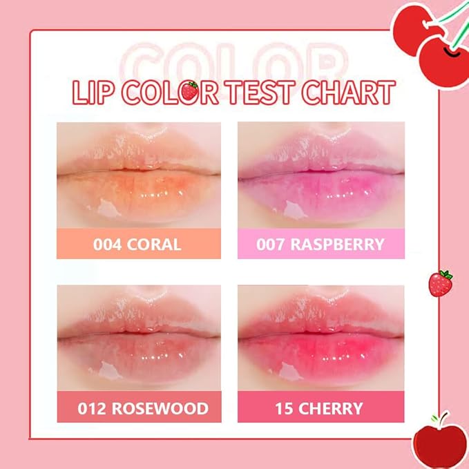 Plumping Lip Oil, Hydrating Lip Gloss Tinted Lip Balm Lip Care Transparent Toot Lip Oil, Long Lasting Nourishing Lip Glow Oil Non-sticky Big Brush Glitter Shine Primer Lip Tint (ROSEWOOD)
