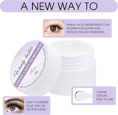 Rose Lash Remover Kit for Lash Extensions Professional Fast Low Irritation Cream Glue-remover 10g Sensitive Skin Dissolution Extension-Remover By WENDY LASHES（Rose,10g）