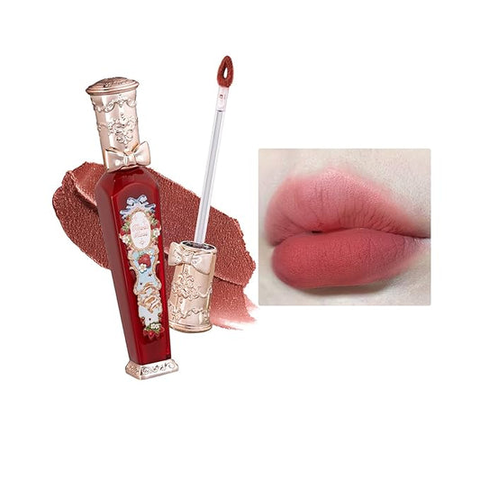 Flower Knows Strawberry Rococo Cloud Lip Cream,Velvety Matte Liquid Lipstick,Red Lipstick,Long Lasting Lip Stain,Kiss-proof Blurred Lipstick for Girls&Women,0.12 Fl Oz(S07 Lychee Tea)
