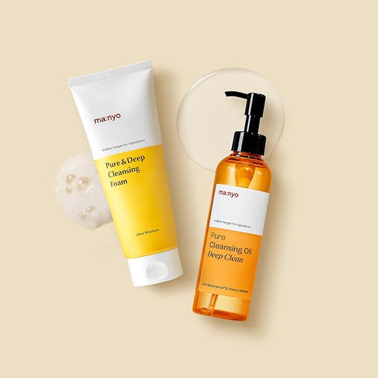 ma:nyo [Cleansing Set Pure Cleansing oil deep clean 6.7 fl oz & Pure deep cleansing foam 6.7 fl oz