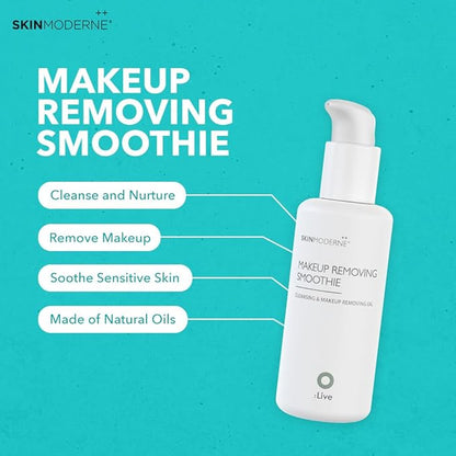 SKIN MODERNE++ Makeup Removing Smoothie - Gentle Cleansing & Makeup Removing Oil - Cleanses Skin - with Rosa Canina Flower Extract - Vegan & Plant-Based Skincare - 150ml