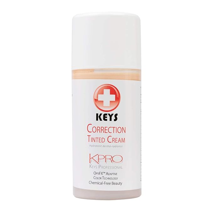Keys Care KPRO Hydrating Tinted Correction Cream with OptiFX Adaptive Color Technology | Moisturize, Smooth, and Fill Fine Lines| 100% All-Natural & Hypoallergenic (3.4 oz)