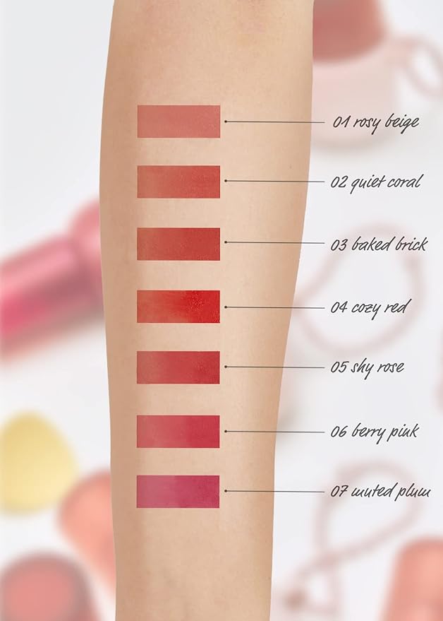I'M MEME Lip Stain - Color Key Ring Velvet Tint - Gift, Highly-pigmented, Long Lasting, Travel-Friendly, Velvet Finish, 02 Quiet Coral, 2.8 g