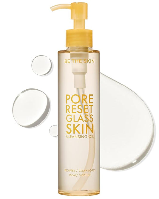 Pore Reset Glass Skin Cleansing Oil - Gentle Makeup Remover Oil for Glass Clear Skin with Plant-derived Oils - Removes Sebum and Blackheads - For All Skin Types, 5.07 fl.oz.