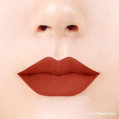 BBIA Last Velvet Lip Tint - Soft & Creamy Matte Finish Lip Stain, Blur Effect with Velvety Texture, Long-Lasting, High Pigment, Lightweight, Non-Drying, Korean Lip Makeup (12 SWEET BOSS)