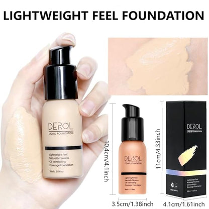 Foundation Full Coverage Liquid Foundation Cream - Lightweight Concealer - Suitable for All Skin Types (whipped cream 01)