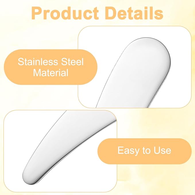 3 PCS Mini Metal Makeup Spatula, Skin Care Reusable Cosmetic Cream Spatulas Spoon for Mixing and Sampling Face Skin Care Creams, Eye Cream, Essences Beauty Accessories Tools (Sliver)