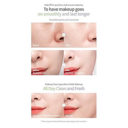 Korean Face Primer SPF40 - Purple Tinted Makeup Base for Dull, Sensitive Skin - Color Correcting, Moisturizing, Anti-Yellow Tone Corrector(Primer - Purple Tinted)