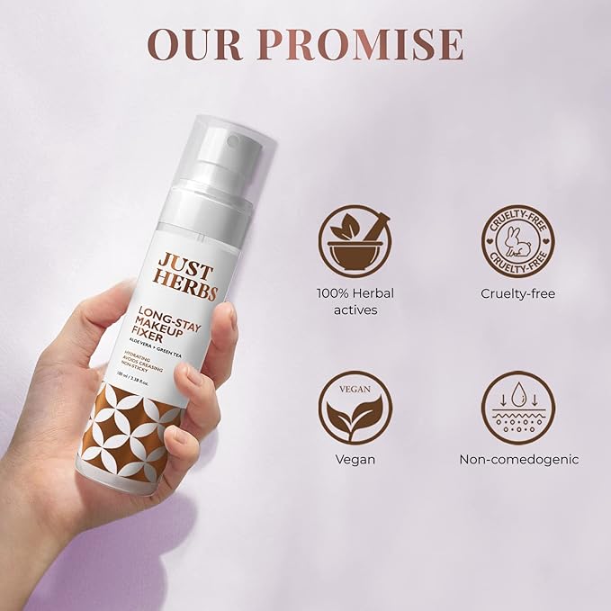 Long Stay Non Sticky Makeup Fixer, Setting Spray for Face Makeup with Aloevera and Green Tea 100 ml