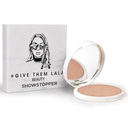 Pressed Highlighter By Give Them Lala- Highly Pigmented Powder Highlighter For Inner Corners, Cheekbones & Lips- Buildable Face Highlighter- Gluten-Free, Cruelty-Free & Vegan, Made In USA (Showstopper)