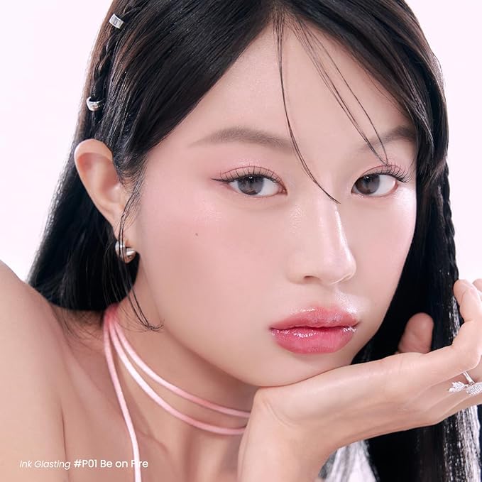 Peripera Ink Glasting Lip Gloss, Non-Sticky, Gloss Shine, 4XL Wand for Easy Application, Korean Lip Gloss, Fuller Looking Lips, Buttery Soft, Long Lasting Lip (P01 BE ON FIRE)