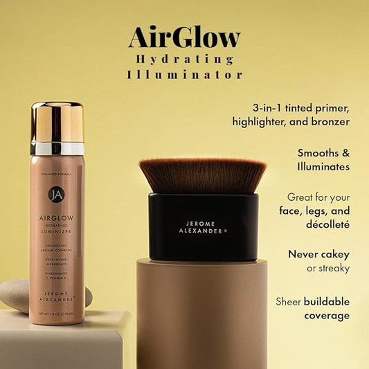 Jerome Alexander MagicMinerals AirGlow Tinted Highlighting Night Mist, Illuminating Airbrush Tinted Moisturizer Spray | Bronze Glow