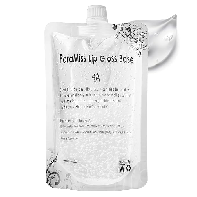 Lip Gloss Base 10 Ounce (350 ML) Clear Lip Gloss Non-Stick Moisturizing Versagel lip gloss base DIY Handmade Lip Gloss Lip Balms Lip Plumper Making Organic Lip Gloss Supplies (A)