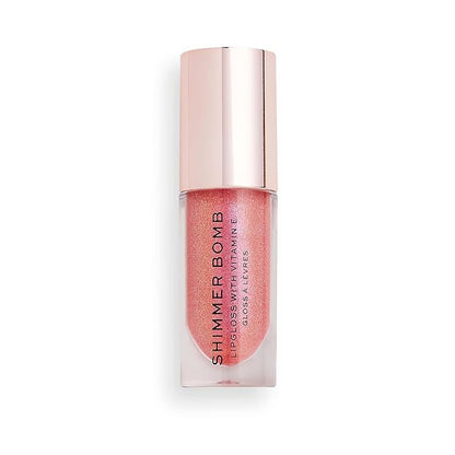 Revolution Shimmer Bomb Lip Gloss, Lip Tint Infused With Vitamin E, Shimmery Finish, Comes In 6 Colors, Daydream