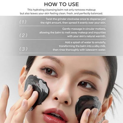 Midnight Soothing Cleansing Balm with Black Rice & Chia Seed Extracts | Hydrating & Calming Korean Skincare | 1.69fl.oz