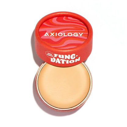 Axiology Fungdation Mushroom Foundation Face Makeup Creamy Wrinkle Defying Minimize Fine Lines Infused with Reishi Deep Hydration Natural Youthful Look Light to Medium Coverage 11.3g (Shade 3)