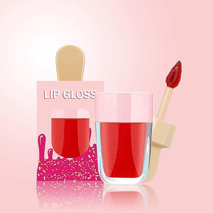 15 Pack Icecream Lip Gloss Tube Boxes Packaging, Pink Lip Gloss Boxes for 2.68x1.62 Inch Ice Cream Shaped Empty Lipgloss Tubes, Pink Ice Cream Lip Gloss Tube Bottle Packaging(Not include