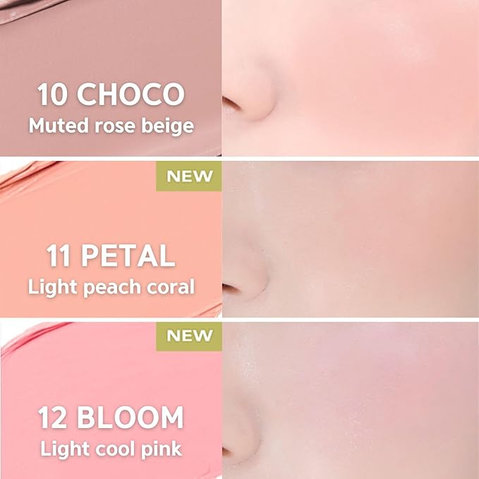 BBIA Ready To Wear Downy Cheek Cream Blush 8 Color - Creamy Blendable & Buildable Blush Dewy Texture & Matte Finish High Pigment Longlasting Lightweight Natural Face Makeup, 0.10oz (08 DOWNY ROSY)