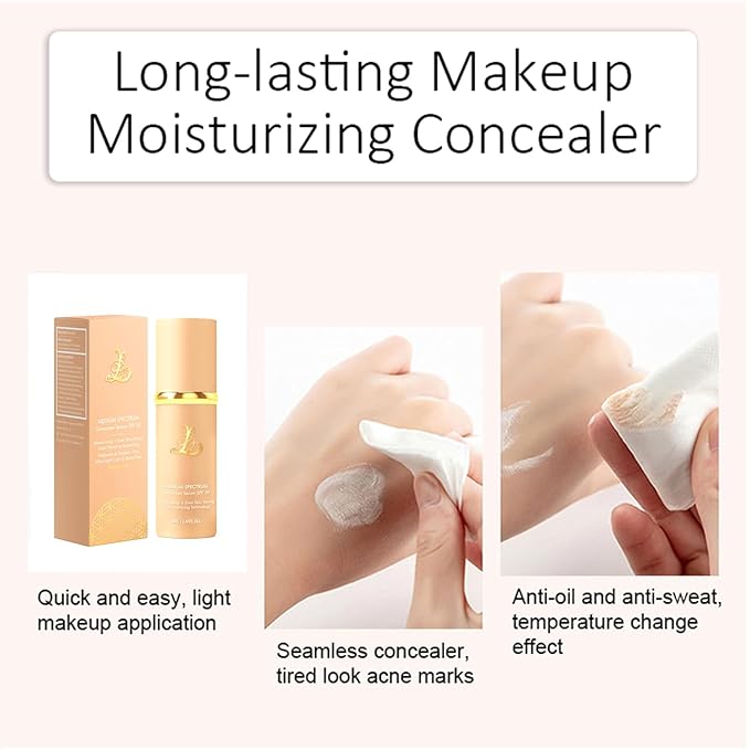 Foundation 4 in 1 - Medium Spectrum With SPF 50+,Full Coverage Concealer, Hydrating Color Changing Foundation Light Spectrum, Waterproof and Sweatproof Suitable for All Skin Types