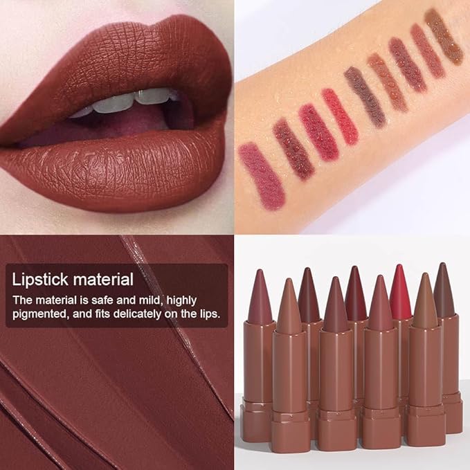 Sculpting Matte Lip Liner pencil,Gradient Matte Lipstick Crayon,Smooth Creamy Texture lip Pencil, Waterproof Smudge Proof Lipstick Pencil,Highly Pigmented Lip Makeup,Vegan Beauty.05#+08#