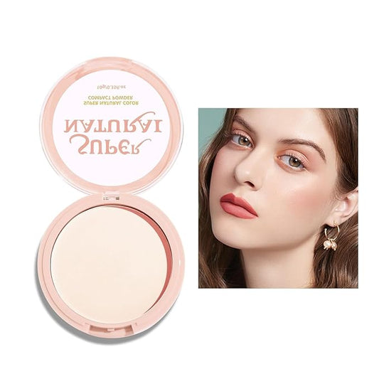 Matte Setting Powder 8 Colors Lightweight Oil Control Pressed Powder Foundation Flawless Long-Lasting Finishing Powder Foundation (Color 01)