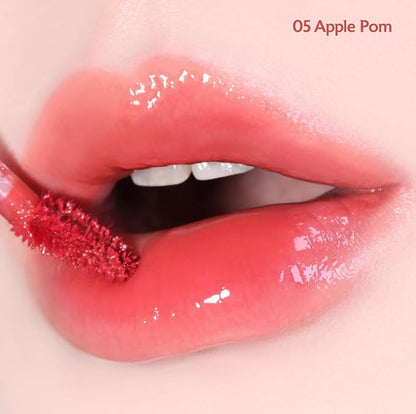 MILKTOUCH Jelly Fit Glow Lip Tint - Hydrating Lip Gloss with Long-Lasting Moisture, Color Stain, Lightweight Formula, Radiant Shine, Perfect for Daily Use, Korean Lip (05 Apple Pom, 4ml)
