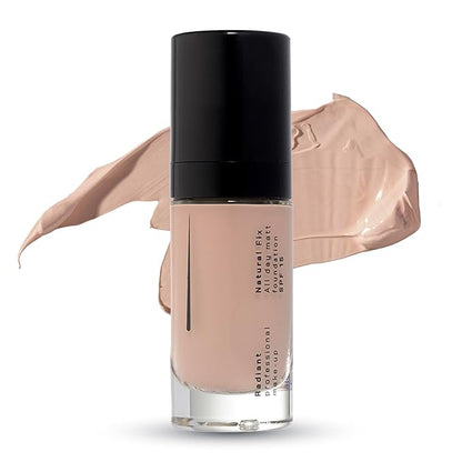 Radiant Professional Natural Fix All Day Matte Cream Foundation - Long Wear High Coverage Face Makeup Foundation With SPF 15 - Oil Free Matte Finish - For All Skin Types-1.01 oz. (01 Rosy)