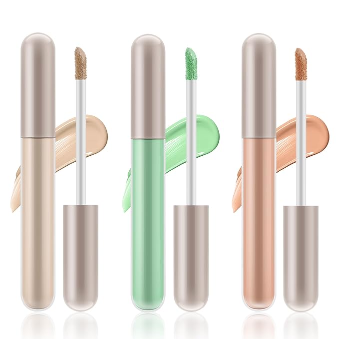 3pcs Concealer Stick Set,Full Coverage,Lightweight Liquid Concealer,Waterproof Under Eye Conceal Stick for Dark Circles,Blemishes,Aging Spots,Acne,Freckles
