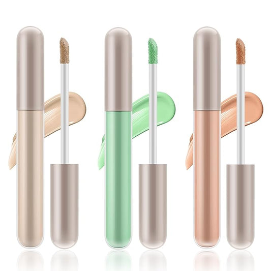 3pcs Concealer Stick Set,Full Coverage,Lightweight Liquid Concealer,Waterproof Under Eye Conceal Stick for Dark Circles,Blemishes,Aging Spots,Acne,Freckles