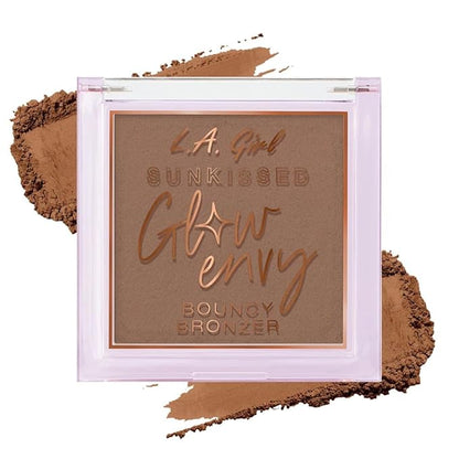 L.A. GIRL Glow Envy Bouncy Bronzer for Women, Sunkissed Glow Bronzer for Makeup with Goodness of Jojoba Oil, Squalene, & Vitamin E, Long-Wearing, Natural, Airbrushed Finish Bronzer (Pack of 1