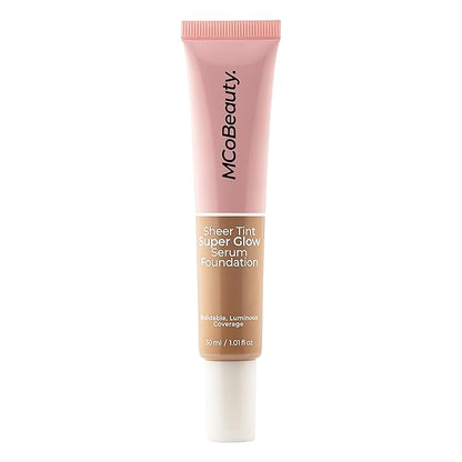 MCoBeauty Super Glow Sheer TINT Serum Foundation 5-6, Ultra-Invisible, Skin Perfecting, Lightweight, with Kiwi Fruit Extract and Shea Butter, Vegan, Cruelty Free Cosmetics