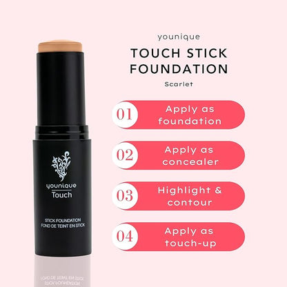Touch Stick Foundation | Scarlet | Makeup Marvel for Flawless Beauty | Full Coverage Foundation, Concealer & Highlighter | Velvety Finish | Nourishing Skin Care & Sculpting Contour Stick