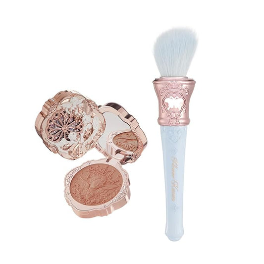 Flower Knows Little Angel Cream Blush 05 Fingertip Stellar+Butterfly Cloud Collar Angled Powder Brush Pearly Moonlight