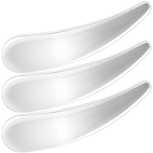 3 PCS Mini Makeup Spatula, Reusable Metal Facial Cosmetic Spatula, Skincare Cream Applicator Spoon, Facial Mask Scoop Beauty Tools for Eye Cream Mixing, Sampling - Silver