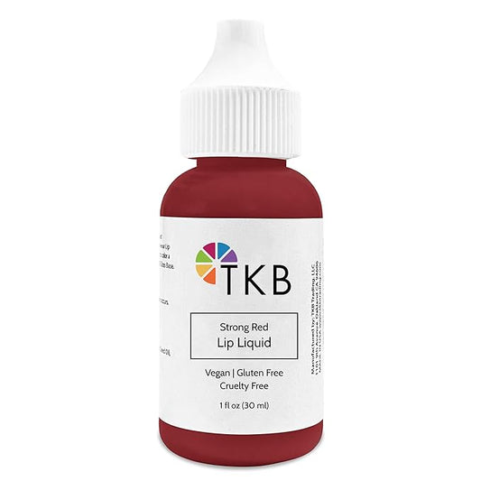 TKB Lip Liquid Color | Liquid Lip Color for TKB Gloss Base, DIY Lip Gloss, Pigmented Lip Gloss and Lipstick Colorant, Made in USA (1floz (30ml), Strong Red)