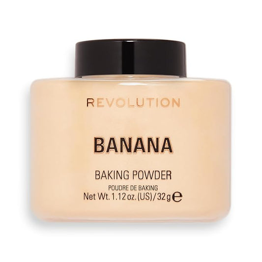 Revolution, Loose Baking Powder, Makeup Setting Powder, Long Lasting Coverage, Mattifies & Reduces Shine, Banana, 1.13 oz