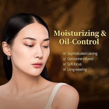 ZEESEA [Palace Identity] Hippogriff Compact Powder，Hosta Wing Deer Lock Makeup Powder, Clear White Jade