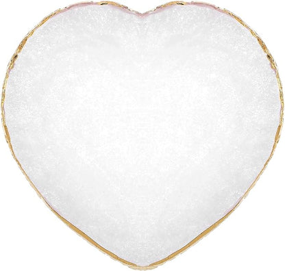 Resin Nail Art Palette, Heart Nail Palette, Nail Pallet for Nail Art with Gold Edge, Pink Nail Polish Tray, Nail Polish Mixing Plate for Nail Art Display Cosmetic Mixing